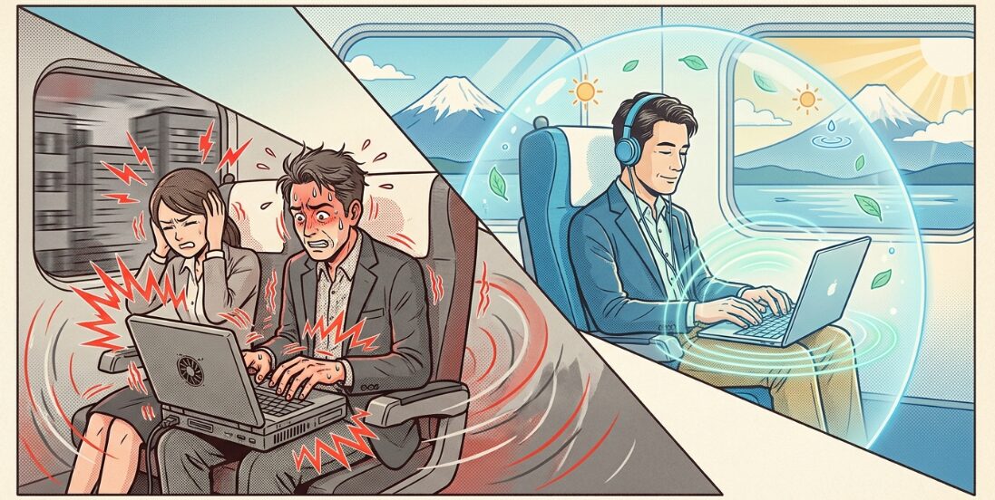 新幹線パソコンの音問題