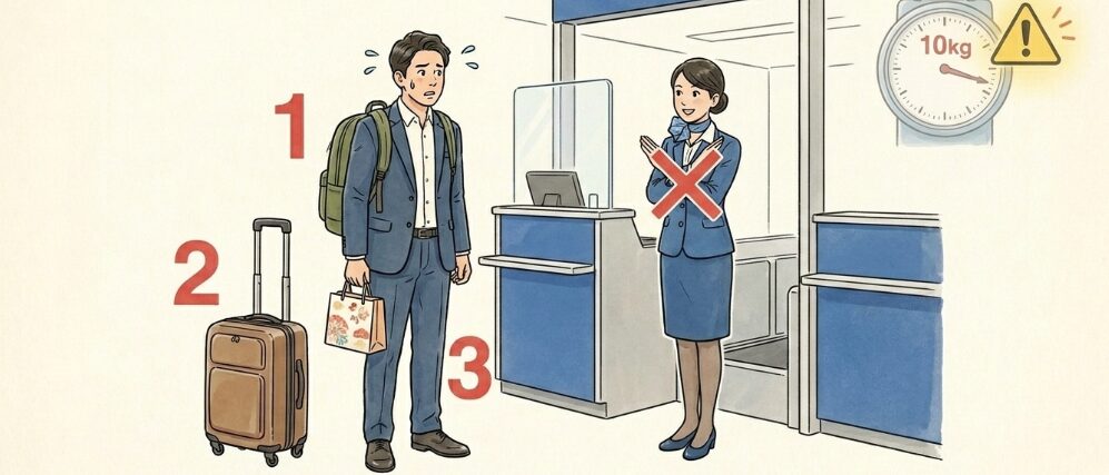ANAの機内持ち込み制限と手荷物の数え方