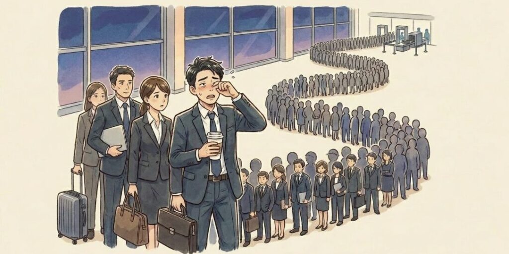早朝便を利用する際の保安検査の混み具合