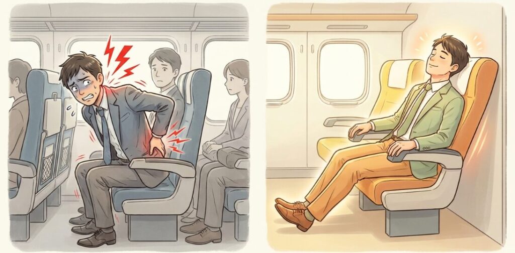 出張で首や腰が痛くならないおすすめの特等席