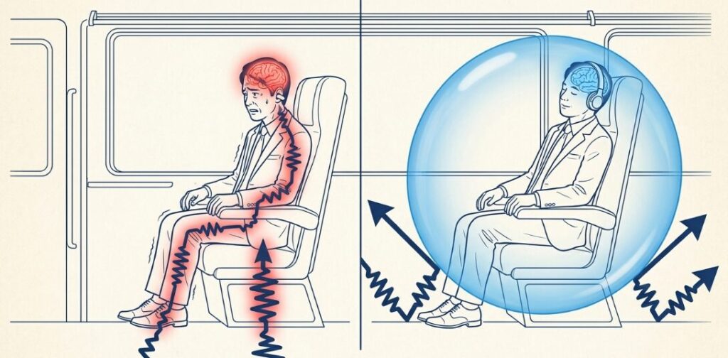 車内の騒音と振動を比較した結果