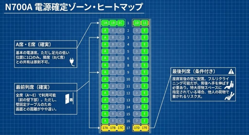 窓側A席とE席を優先して予約する基本ルール