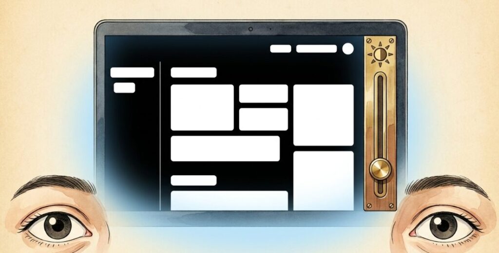画面の設定を変更して目の負担を減らす