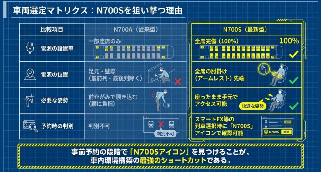 窓側A席とE席を優先して予約する基本ルール