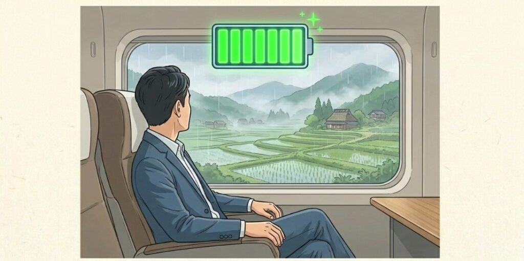 車窓をぼーっと眺める「贅沢な無の時間」