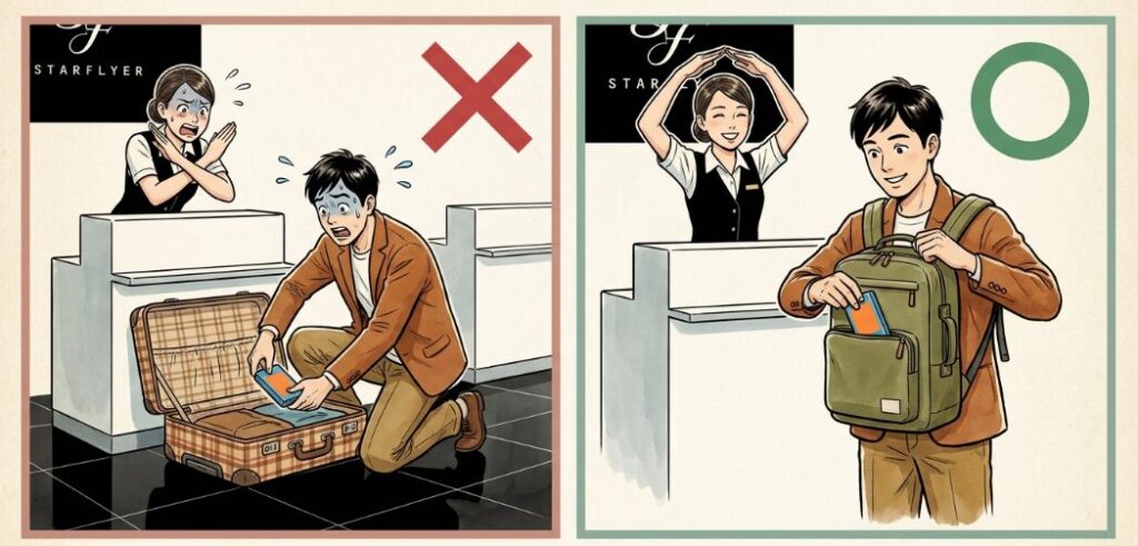 機内持ち込みと預け入れの違い