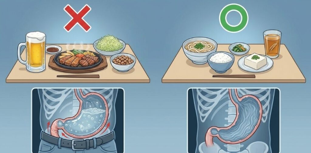 お腹の張りを防ぐフライト前日の食事ルール