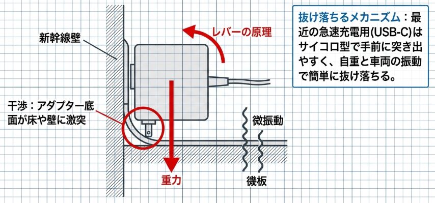 13.3インチPCの充電器が浮く理由