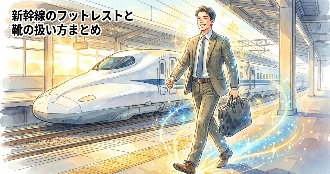 新幹線フットレストで靴を脱ぐ？