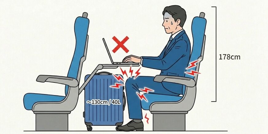 178センチの私が実感した足元の狭さと限界