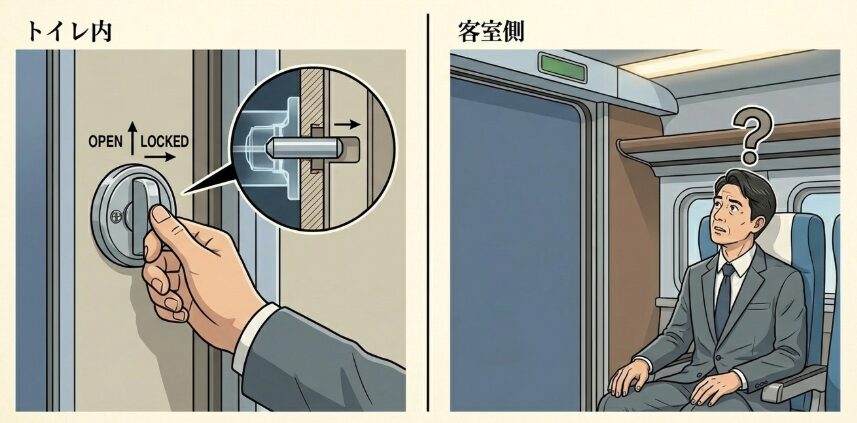 鍵の閉め忘れ?使用中から戻らない理由
