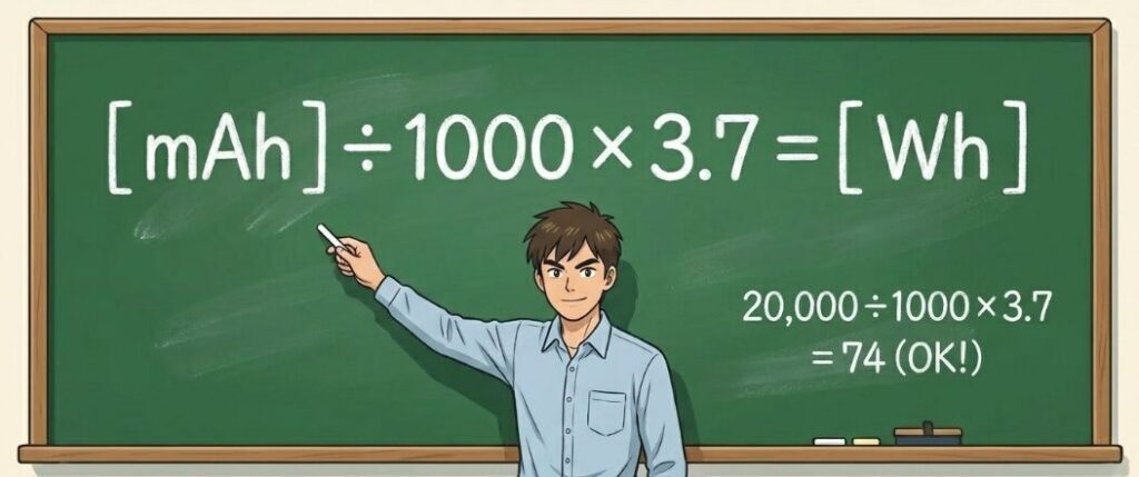 ワット時定格量Whを計算する簡単な数式