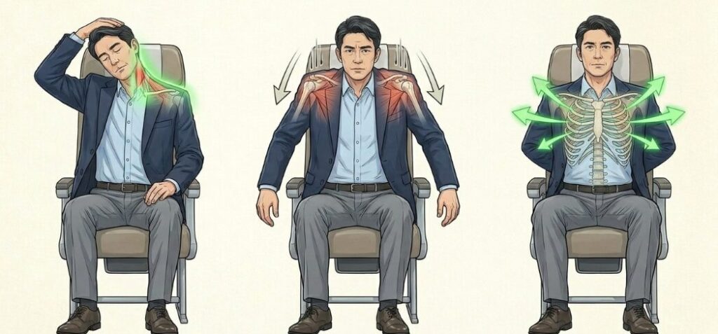 出張時の機内で実践するストレッチ法