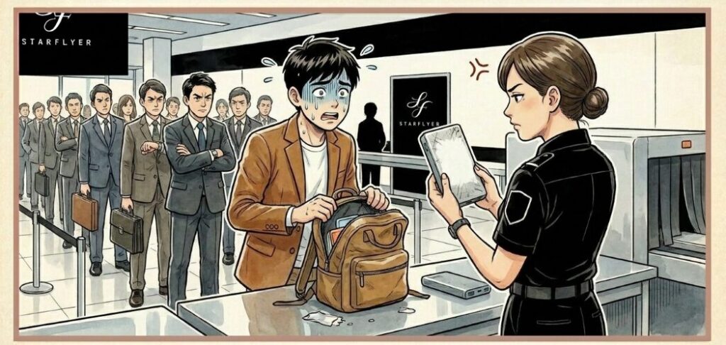 実際の保安検査場での失敗談