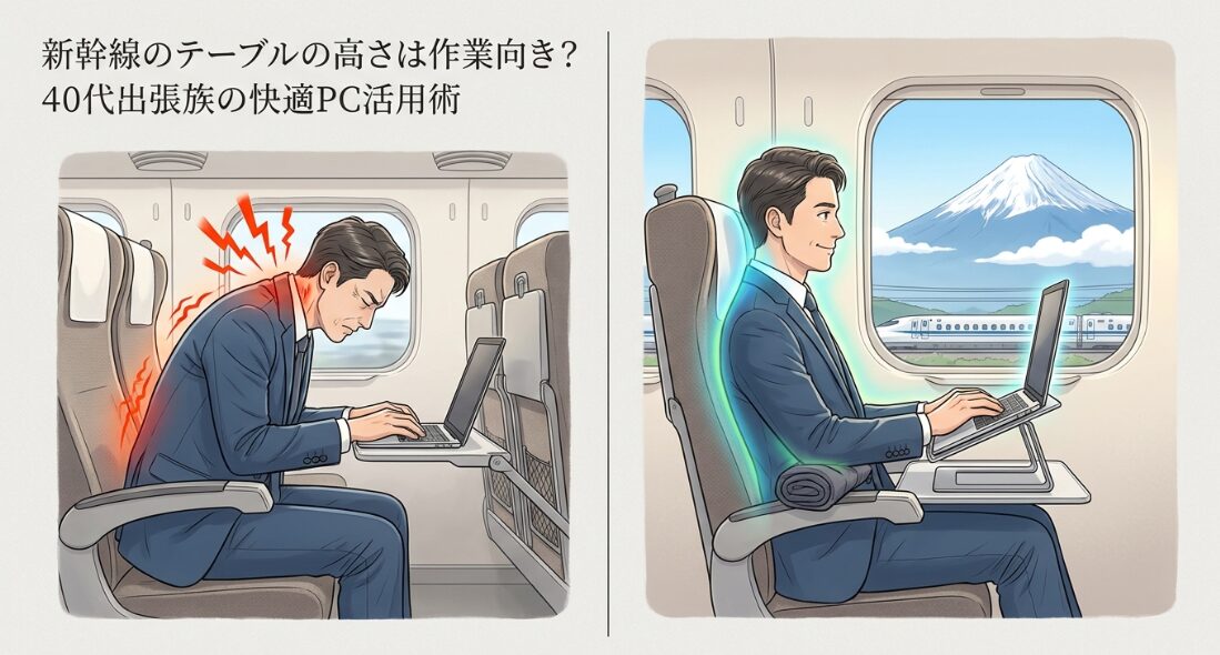 新幹線のテーブルの高さ