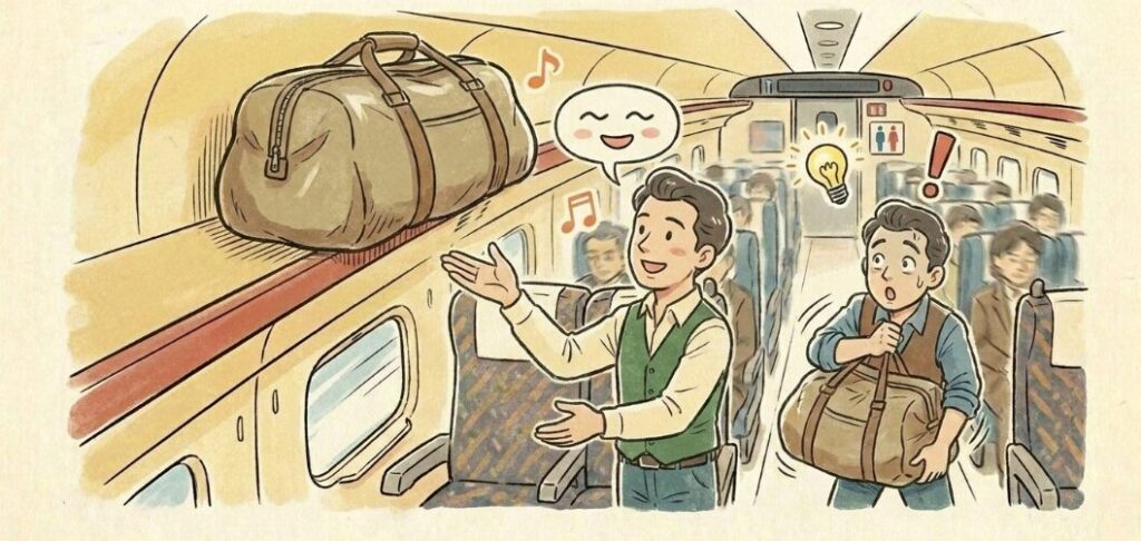 隣の席の荷物がはみ出してきたときの対処法