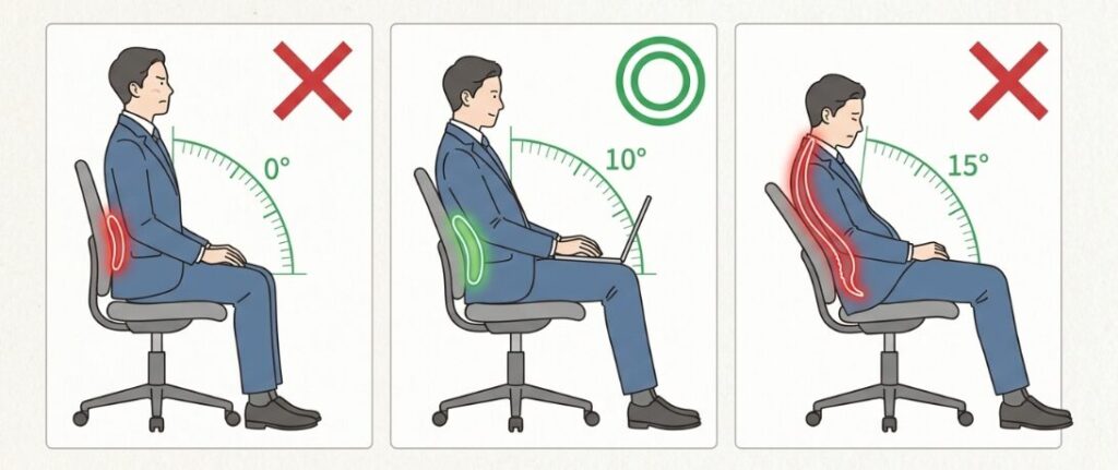 角度別の使用感と腰痛持ちの私が実践する最適な傾き