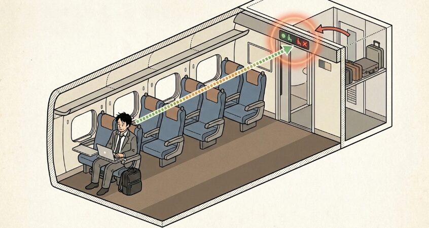 新幹線のトイレにあるランプの仕組みと見分け方