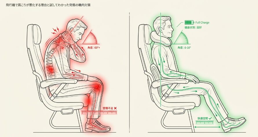 飛行機で肩こり