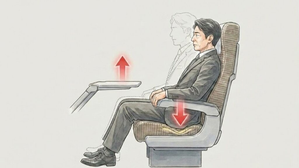 新幹線のテーブルの高さが低いと感じる理由