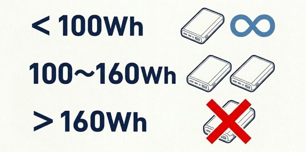 100Whと160Whの基準