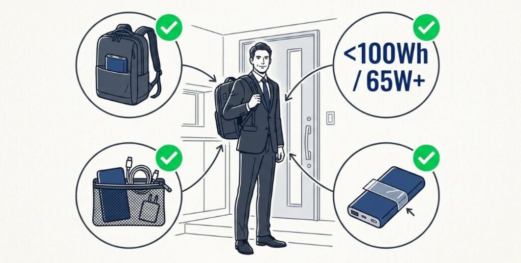 ANAの飛行機にモバイルバッテリーを持ち込む基本のまとめ