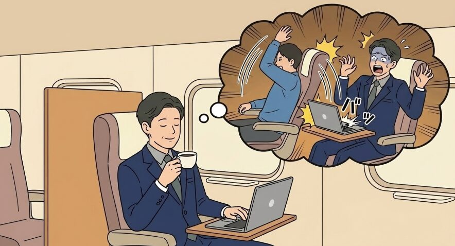 前の人がリクライニングしてこない安心感