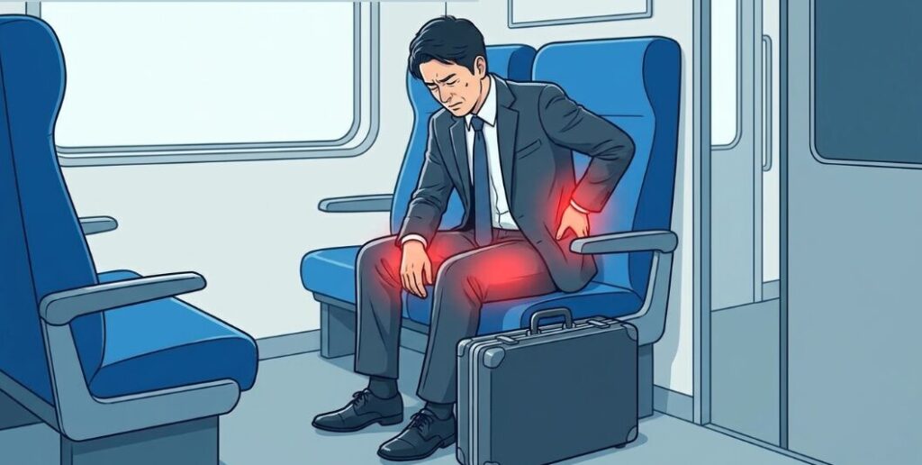 足元で発生する太ももと腰の激しい痛み