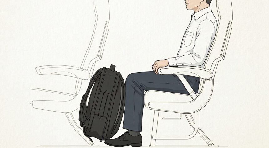 縦48センチのビジネスリュックが奪う足元空間