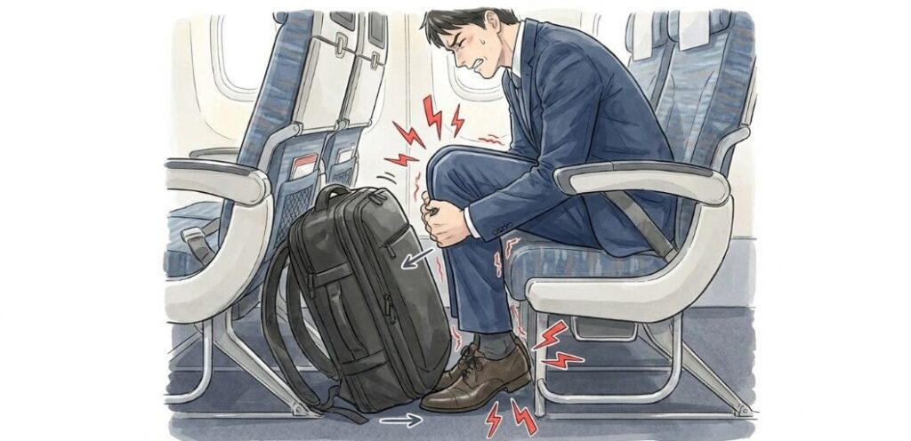 リュックが座席下に収まらない失敗の対策
