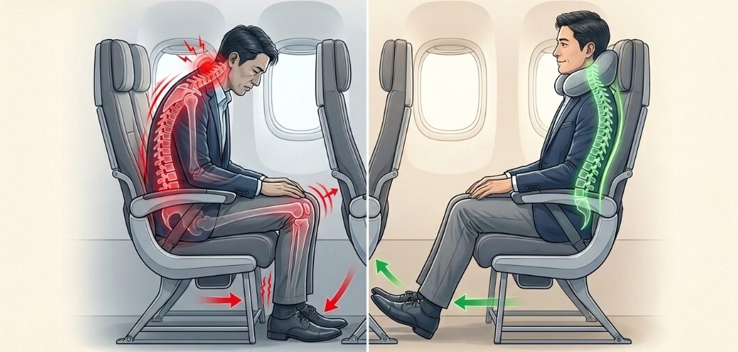 飛行機で首が痛い