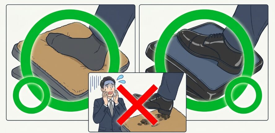 靴を脱ぐべきか履くべきか迷う構造の罠