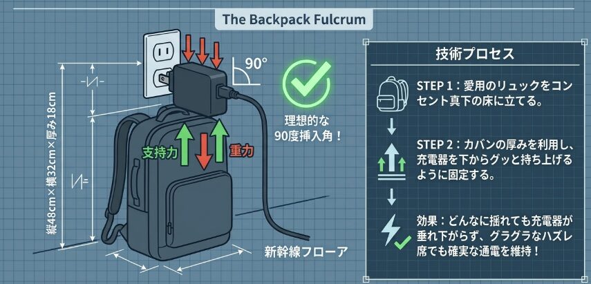 大きめのビジネスリュックで支える裏技