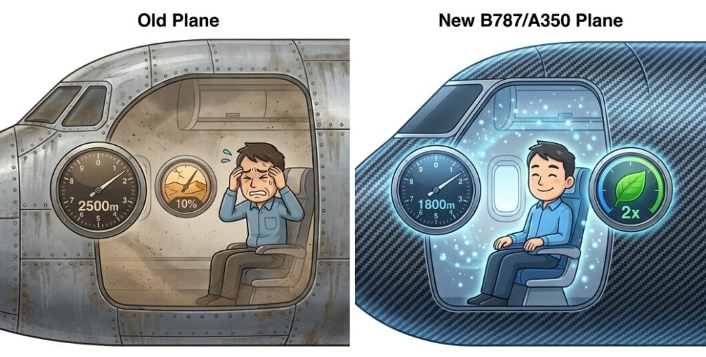 JALとANAの新型機で感じた快適性の違い