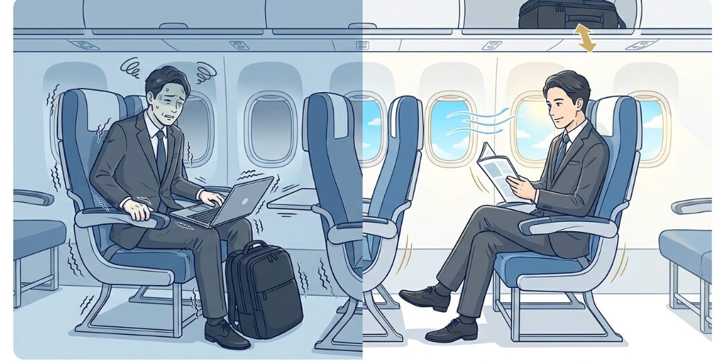 飛行機で酔いにくい席ランキング