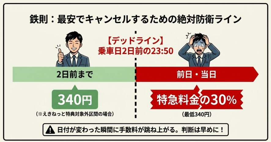出発日の何日前までなら手数料は最安か