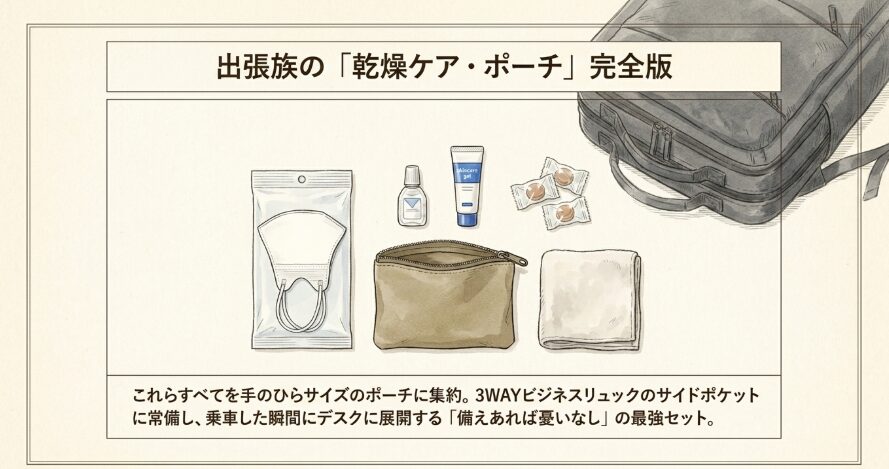 3WAYリュックに常備したいおすすめの乾燥ケア用品