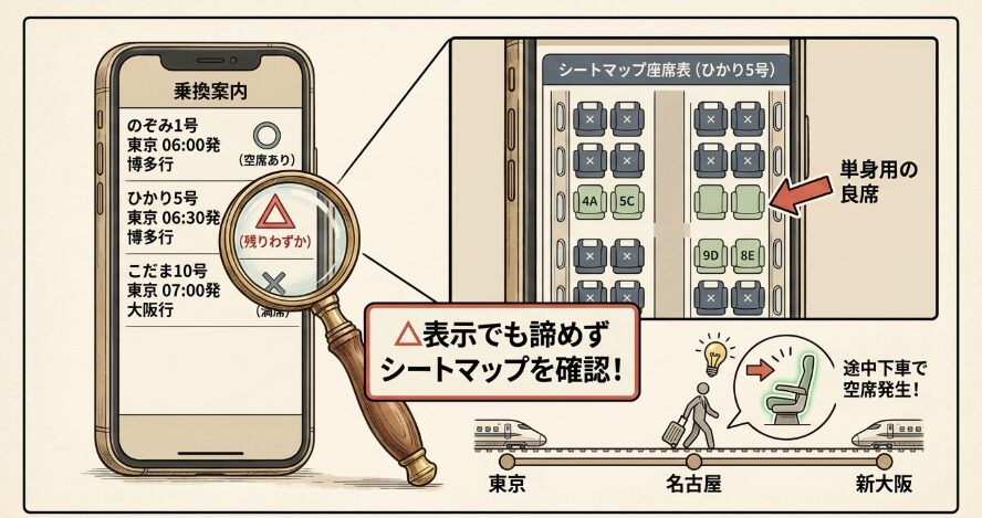 満席で座れない失敗を防ぐ事前空席確認のコツ