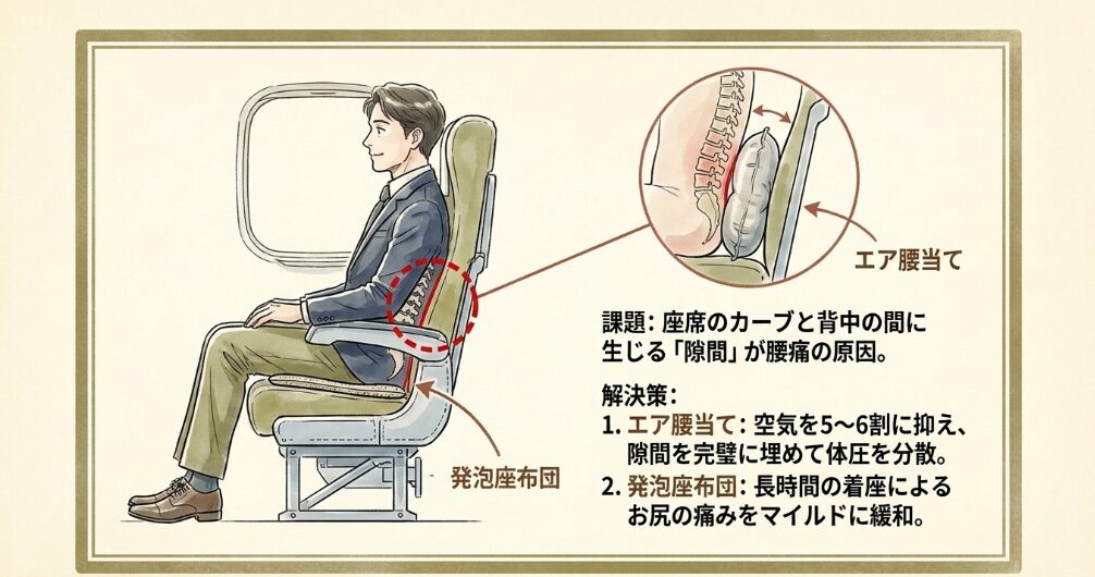 178cmの男性が出張で使って分かった腰痛対策