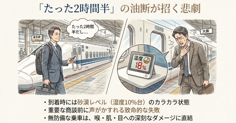 湿度10パーセント台の車内で喉を痛めた私の失敗談