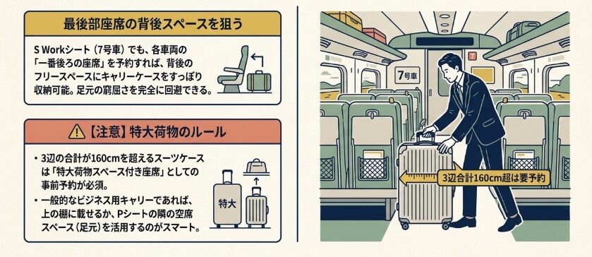 出張時の荷物置き場に困らないおすすめの座席