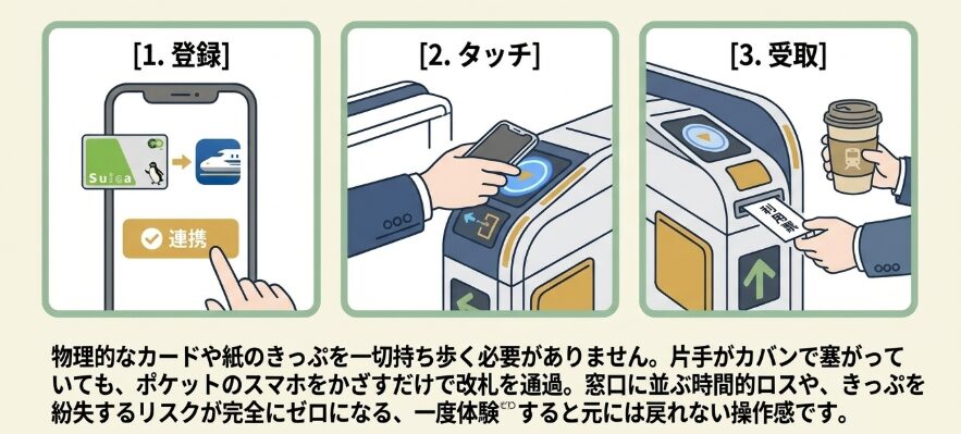交通系ICカード1枚で改札を通過する手順
