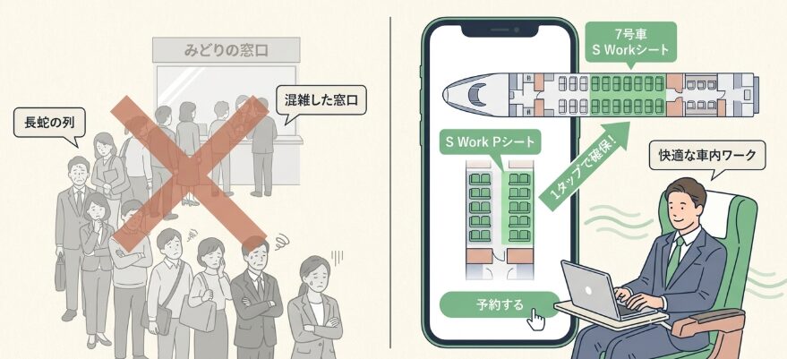 アプリで完結するスピーディな座席指定