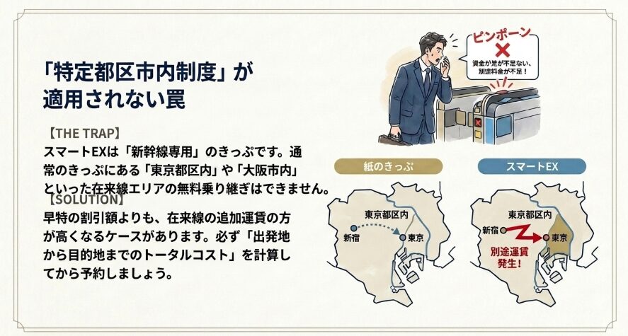 在来線に乗り継ぐ場合は別料金がかかる