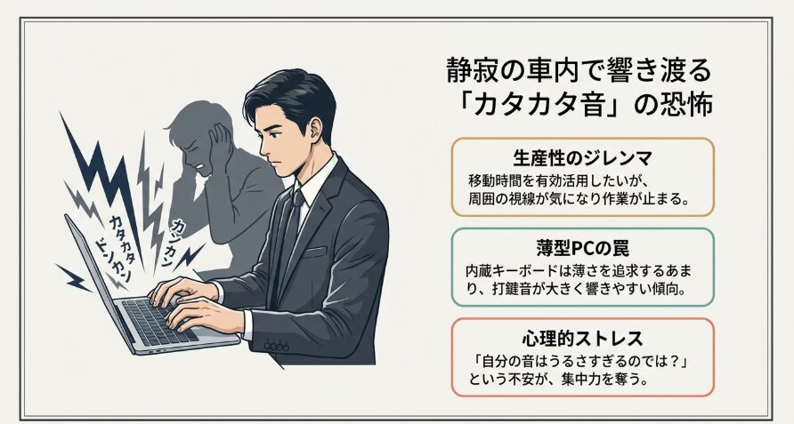 新幹線でのパソコン作業、その「カタカタ音」は周りにどう響いているのか？