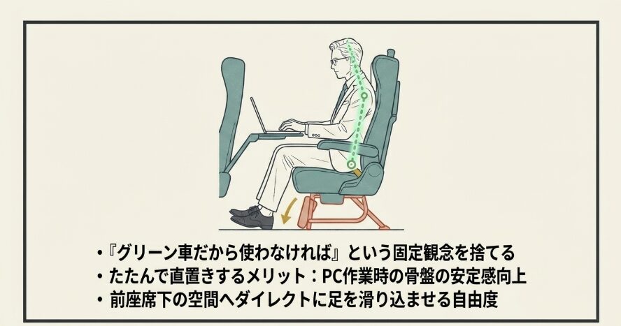 実際に試したフットレストなしの座り方