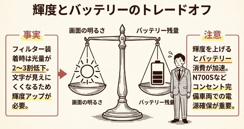 画面が暗くなるデメリットと輝度調整の注意点