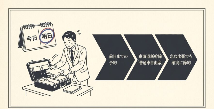 乗車1日前まで自由席がお得になる「EX早特1」