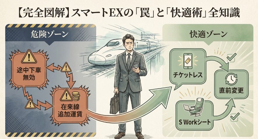 新幹線の途中下車をスマートEX利用時の注意点