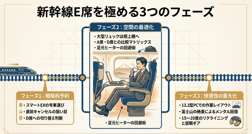 E席の配置と座席幅のリアルな使用感
